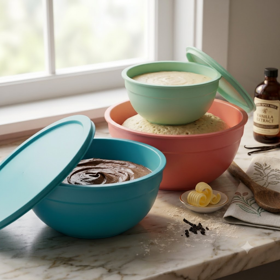 BOWL WITH LID 3 PCS SET OVEN SAFE
