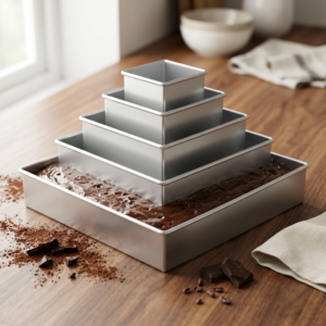 ALUMINIUM SQUARE CAKE MOULD 3INC TO 11INC